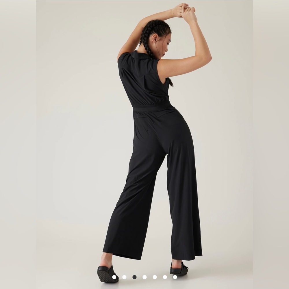 Athleta Brooklyn Heights Wide Leg Jumpsuit // Black - Picture 5 of 16